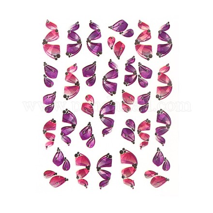 ネイルデカールステッカー  リボン粘着ネイル画材  女性の女の子のためのDIYネイルアートデザイン  暗紫色  103x80mm MRMJ-R112-Z-D4308-1-1