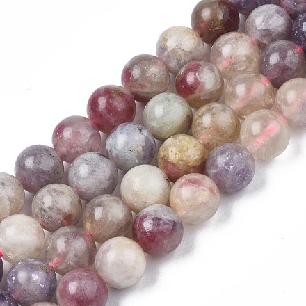 Brins de perles de tourmaline rouge violet naturel G-N327-02B-01-1