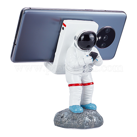 GORGECRAFT Astronaut Phone Holder 3D Cartoon Spaceman Figurine Space Design Smartphone Tablet Stands Mobile Cell Phones Bracket Supporters for Car Desk Home Office Gifts Decorations DJEW-WH0033-19-1