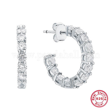 Boucles d'oreilles puces 925 anneau en argent rhodié OJ9669-2-1