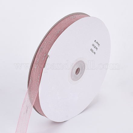 オーガンジーリボン  ピンク  5/8インチ（16mm）  約50ヤード/ロール（45.72メートル/ロール） ORIB-Q030--16mm-01-1