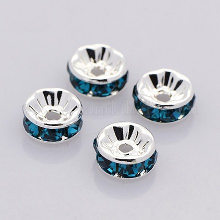Brass Rhinestone Spacer Beads RB-A014-Z8mm-06S-NF-1