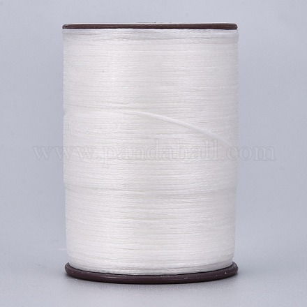 平らなワックス糸ストリング  マイクロマクラメコード  革縫い用  ホワイト  0.8mm  約109.36ヤード（100m）/ロール YC-P003-A15-1