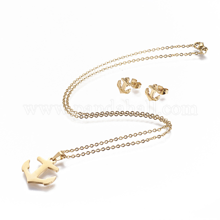304 Stainless Steel Jewelry Sets SJEW-P159-05G-1