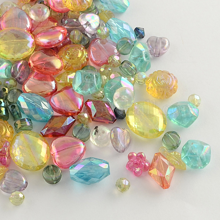 Ab-couleurs mixtes perles acryliques transparente X-MACR-R546-23-1