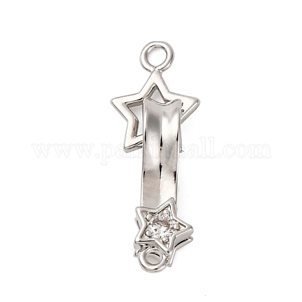 Замки из латуни с микропейвом и прозрачным фианитом KK-C075-27P-1
