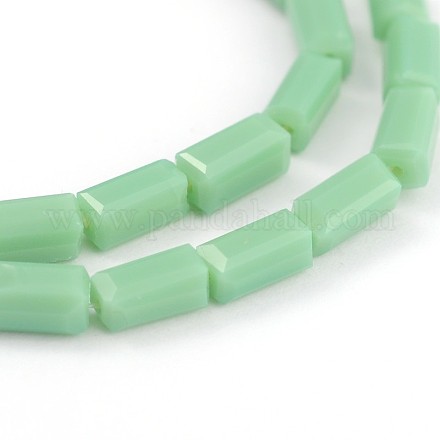 Faceted Cuboid Solid Color Glass Bead Strands GLAA-J081-B17-1
