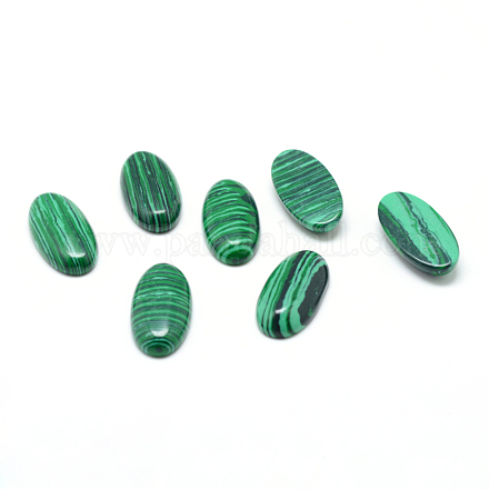 Cabochons en pierre gemme malachite synthétique X-G-T023-15x30-10-1