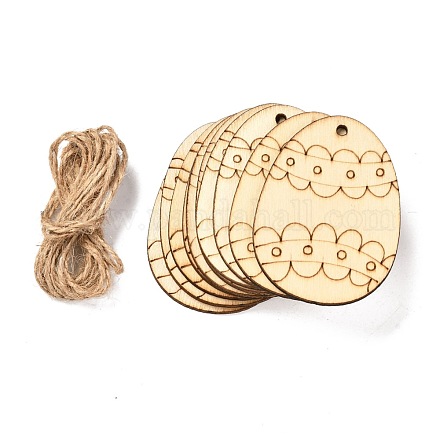 Bricolage artisanat pendentifs de découpes en forme d'oeuf de pâques AJEW-P087-B02-10-1