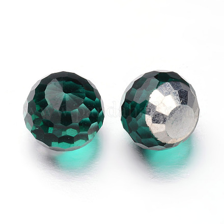 Faceted Round Glass Cabochons X-GGLA-L008B-02-1