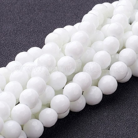 Synthétiques agate perles blanches de brins X-G-D419-8mm-01-1