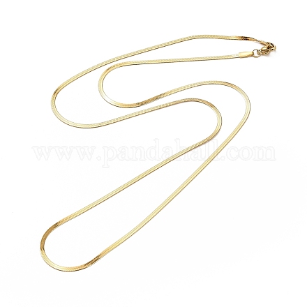 Ionenplattierung (IP) 304 Edelstahl-Halskette mit Fischgrätenmuster für Männer und Frauen NJEW-E076-04A-G-1