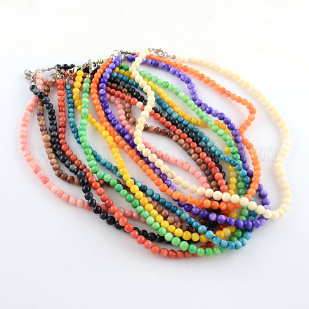 Freshwater Shell Beaded Necklaces NJEW-Q290-01-1