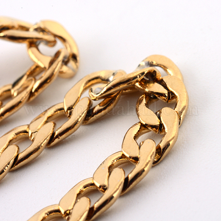 Vacuum Plating 201 Stainless Steel Curb Chains  Necklaces NJEW-R063-38G-1