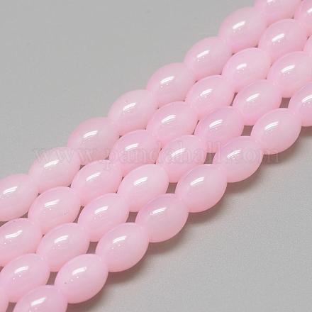 Baking Painted Glass Beads Strands DGLA-S115-8x6mm-Y26-1