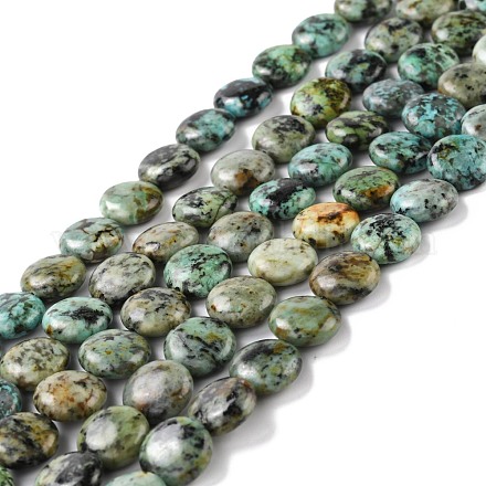 Brins de perles turquoises africaines naturelles (jaspe) G-P460-07-1