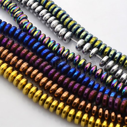 Electroplate Non-magnetic Synthetic Hematite Rondelle Beads Strands G-J216B-M-1