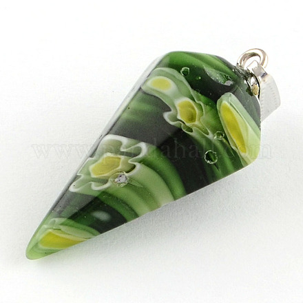 Cone Handmade Millefiori Glass Pendants LK-R010-05-1
