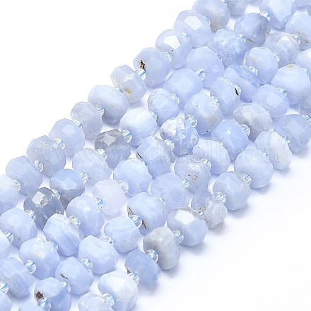 Natürlichen blauen Spitze Achat Perlen Stränge G-F715-033A-1