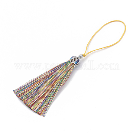Groses décorations de pendentif pompon en nylon X-AJEW-N024-01-1
