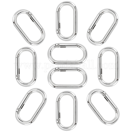 GORGECRAFT 10PCS Carabiner Metal Spring Key Ring Oval Spring Gate Ring  Spring Snap Hooks Clip for Bags Purses Keyring Buckle Metal Secure Holder