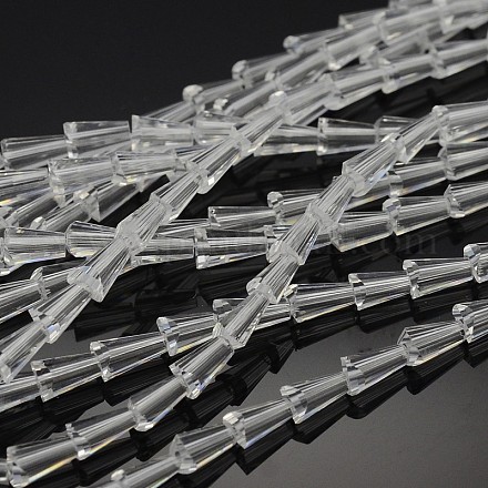 Facettes perles de verre de cône brins GLAA-F035-01-1