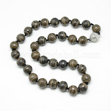 Collier en pierre en dentelle noire naturelle en perles en pierre G-T015-F01-1
