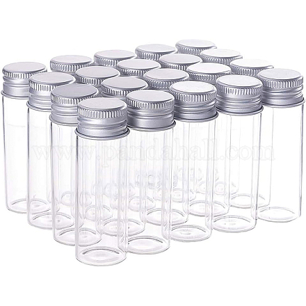 Benecreat 20шт 15 мл прозрачные стеклянные бутылки бутылка для конфет с алюминиевой завинчивающейся крышкой пустые банки для образцов флаконы для образцов для специй AJEW-BC0005-37-15ml-1