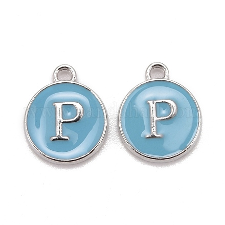 Platinum Plated Alloy Enamel Charms X-ENAM-S118-04P-P-1