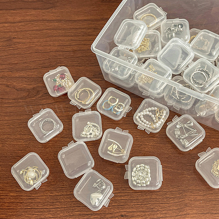 Mini-Behälter aus transparenten Kunststoffperlen PW-WG74209-01-1