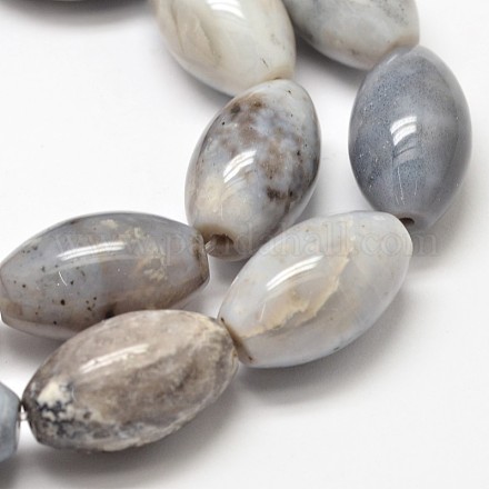 Natural Agate Oval Beads Strands G-P091-05-1