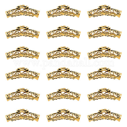 DICOSMETIC 20Pcs Tibetan Style Alloy Curved Tube Beads FIND-DC0002-41-1