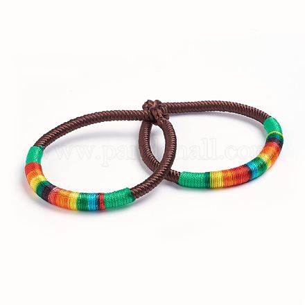 Bracelets en fil de nylon à cordes tressées faits à la main BJEW-G549-03B-1