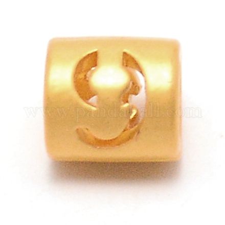 合金ビーズ  中空の番号の列  ゴールドカラー  NUM。9  6.5x6mm  穴：3.3mm FIND-TAC0002-013-09-1