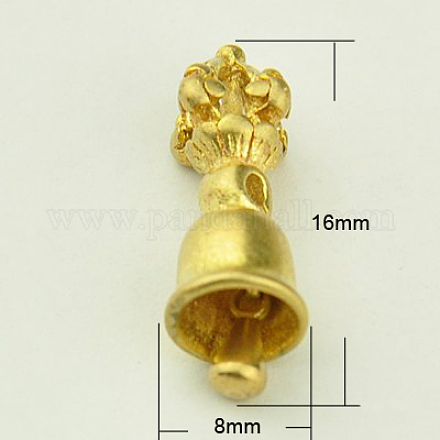 Brass Buddhist Bell Beads KK-K056-G-1