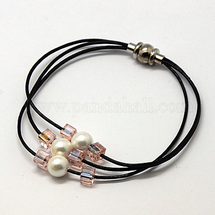 Multi-strand Leather Bracelets X-BJEW-A097-19-1