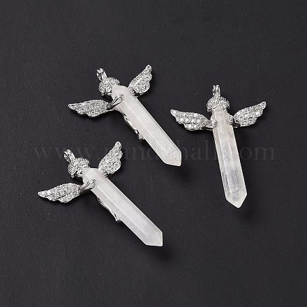 Natural Quartz Crystal Faceted Double Terminal Pointed Big Pendants G-H281-09P-04-1