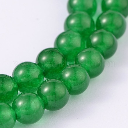 Granos redondos de cuentas de jade natural teñido G-O113-08-6mm-1