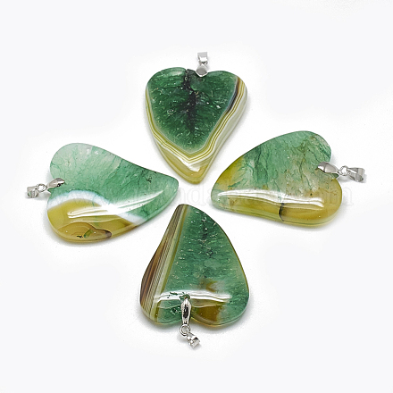 Dyed Natural Agate Crystal Big Pendants G-T102-16D-1