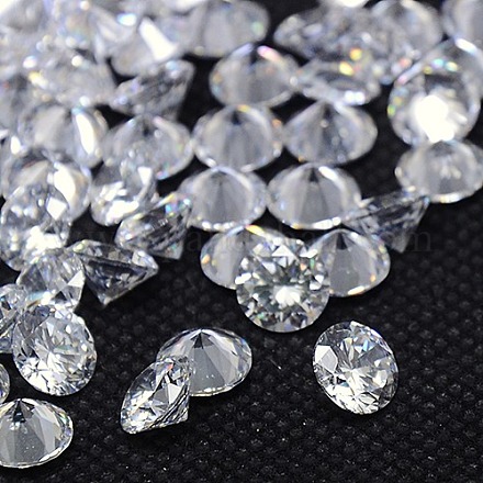 ダイヤモンド形状グレードAAAキュービックジルコニアカボション  多面カット  透明  1mm ZIRC-J013-01-1mm-1