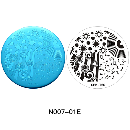 Plaques d'estampage d'art d'ongle en acier inoxydable MRMJ-N007-01E-1