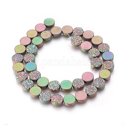 Electroplated Non-magnetic Synthetic Hematite Beads Strands G-P392-X02-1