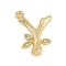 Brass Crystal Rhinestone Letter Links Connector Charms, Real 18K Gold Plated, Letter Y, 15x11.5x3.5mm, Hole: 1.2mm and 1.5mm