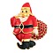 Christmas Theme Enamel Pins, Alloy Rhinestone Brooches for Backpack Clothes, Santa Claus with Gift Bags, Golden, 49x38mm