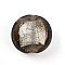 Handmade Silver Foil Glass Beads, Flat Round, Coffee, 15~17x8.5~9.5mm, Hole: 1~2mm