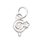 925 Sterling Silver Lollipop Charms, with Jump Rings and 925 Stamp, Silver, 9.5x7x1.5mm, Hole: 4mm