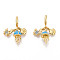 Brass Micro Pave Clear Cubic Zirconia Pendants, with Enamel, Jellyfish & Shell & Crab, Real 18K Gold Plated, 29.5~30.5mm, Hole: 4.5mm