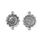 Tibetan Style Alloy Connector Rhinestone Settings, Connector Charms, Flower, Antique Silver, Fit for 2.5mm Rhinestone, 28x21x3mm, Hole: 1.8mm
