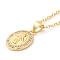 Brass Micro Pave Cubic Zirconia Pendants Necklace, Oval, 17.40 inch(44.2cm)
