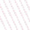 Polyester Lace Ribbon, with Plastic Pearl, Pink, 3/8~1/2 inch(11~13mm)
